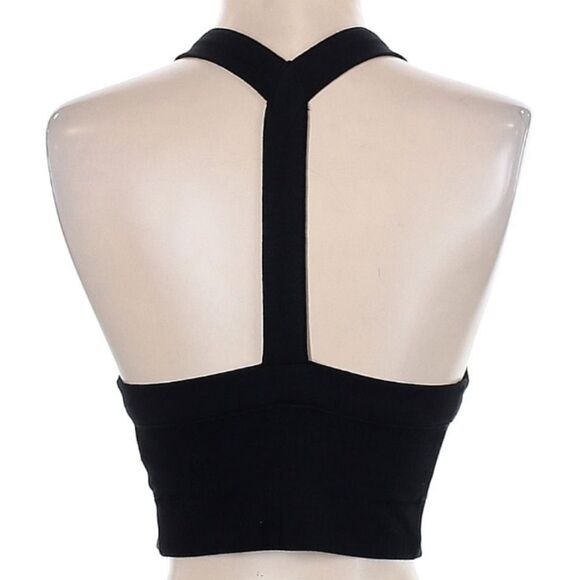 FREE PEOPLE Catch Up Brami crop top in black ribbbed Size Small - Picture 5 of 5